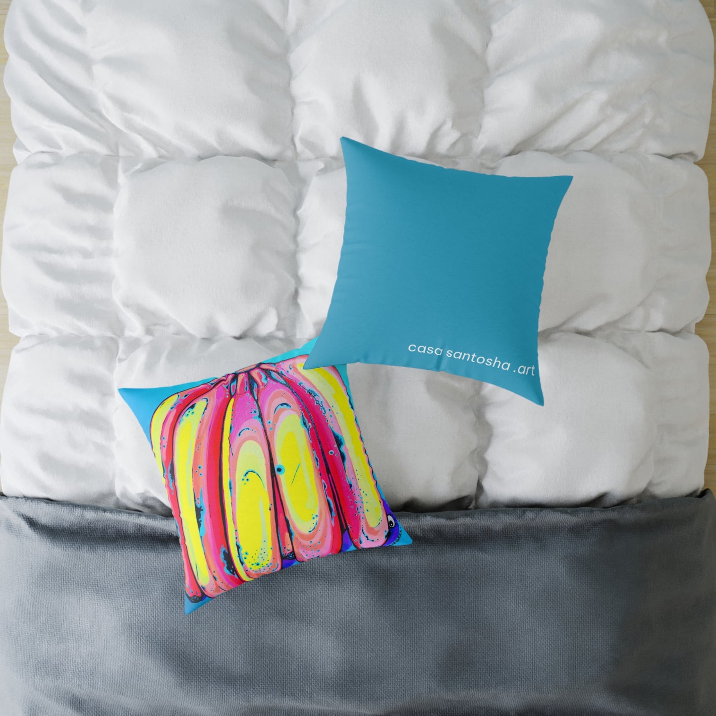 Neon Fat Bananas Art Canvas Decorative Pillow