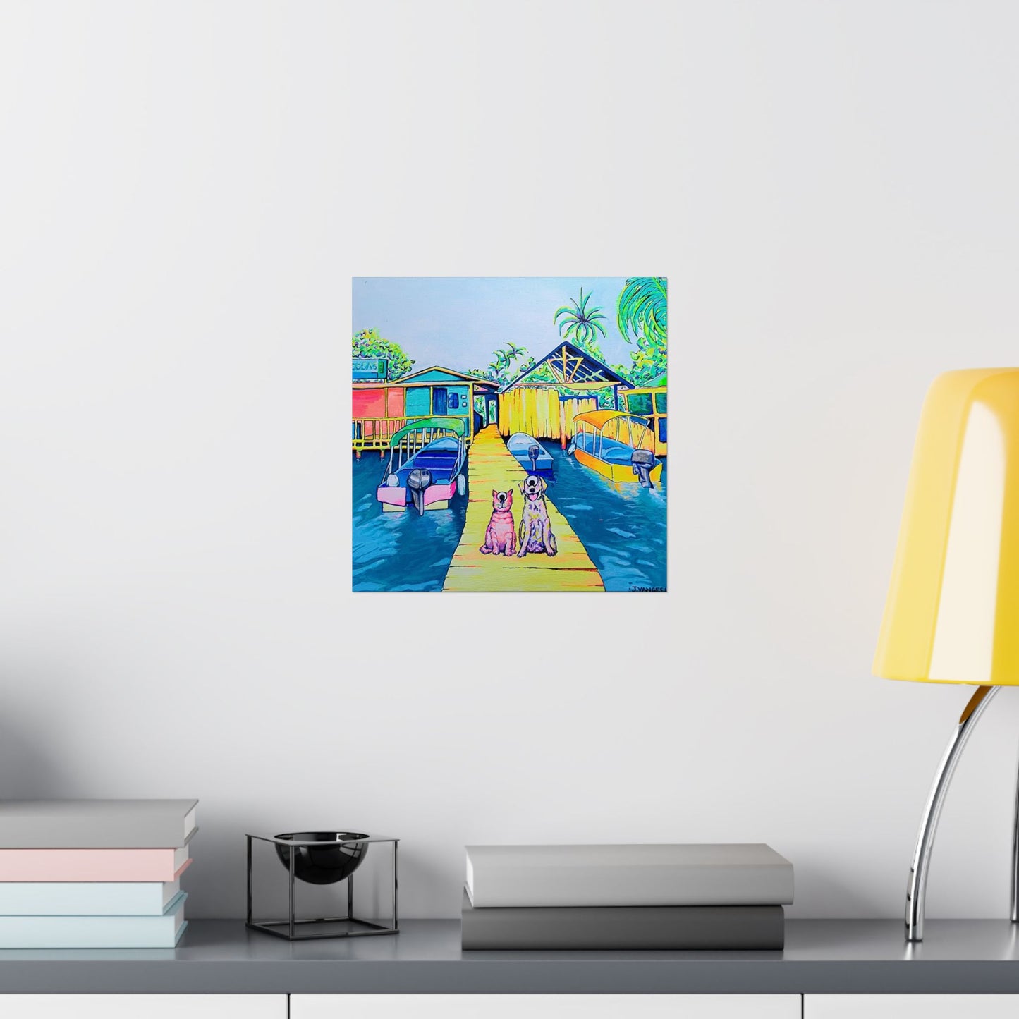 Cyclops Cat and Dog in Bocas Giclée Art Poster