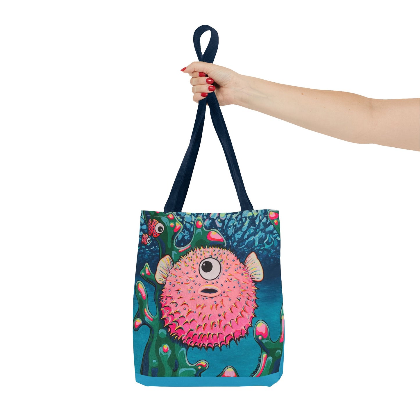 Premium Cyclops Pufferfish Tote Bag, Original Artist Design, Reusable Shopping Tote, Eco-Friendly