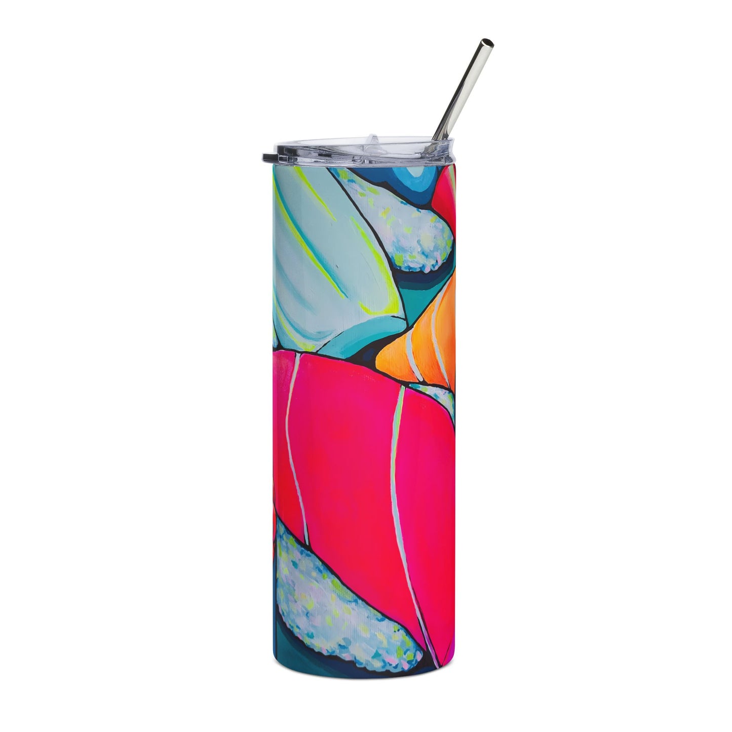 Gobelet en acier inoxydable Neon Sushi, 20 oz | Mug de voyage amusant, écologique