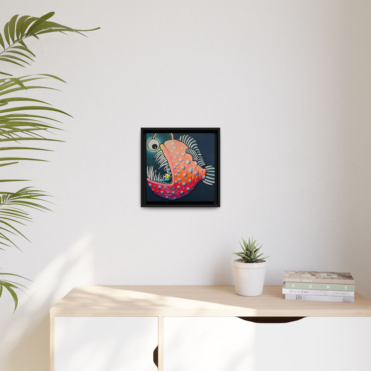 Framed Cyclops Anglerfish Canvas Wall Art