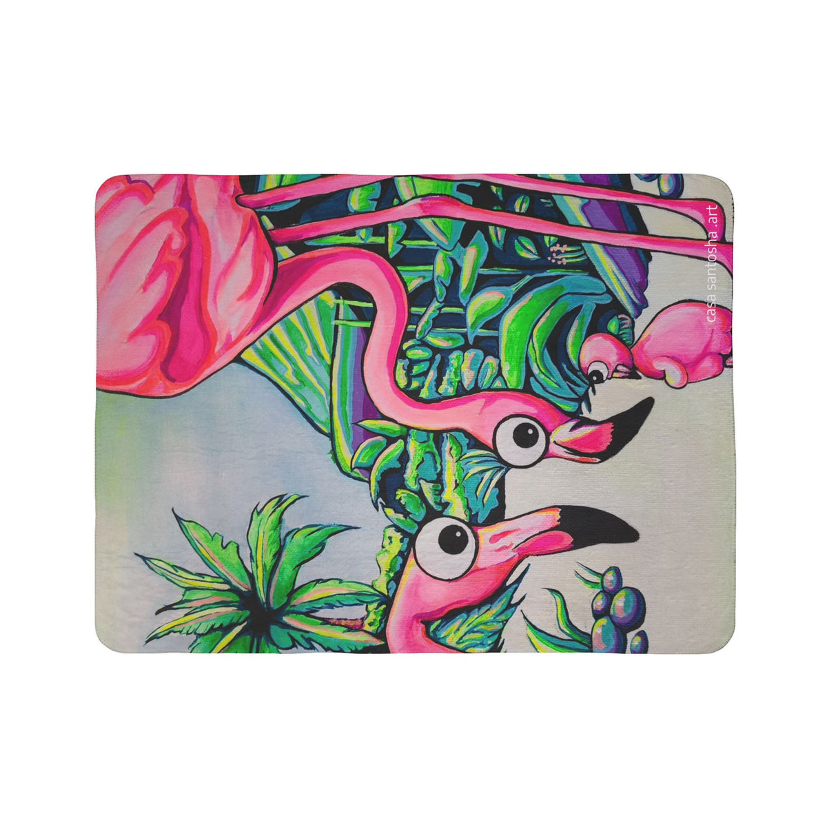 Cyclops Flamingo Family Fleece Sherpa Blanket
