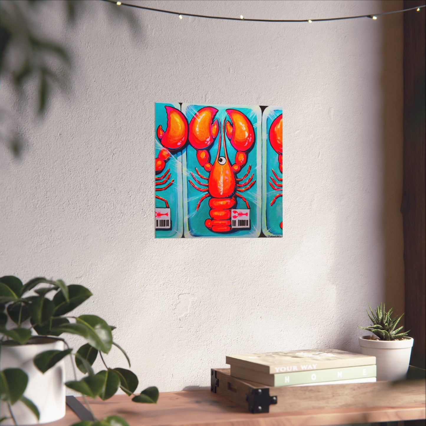 Neon Lobster Giclée Art Poster