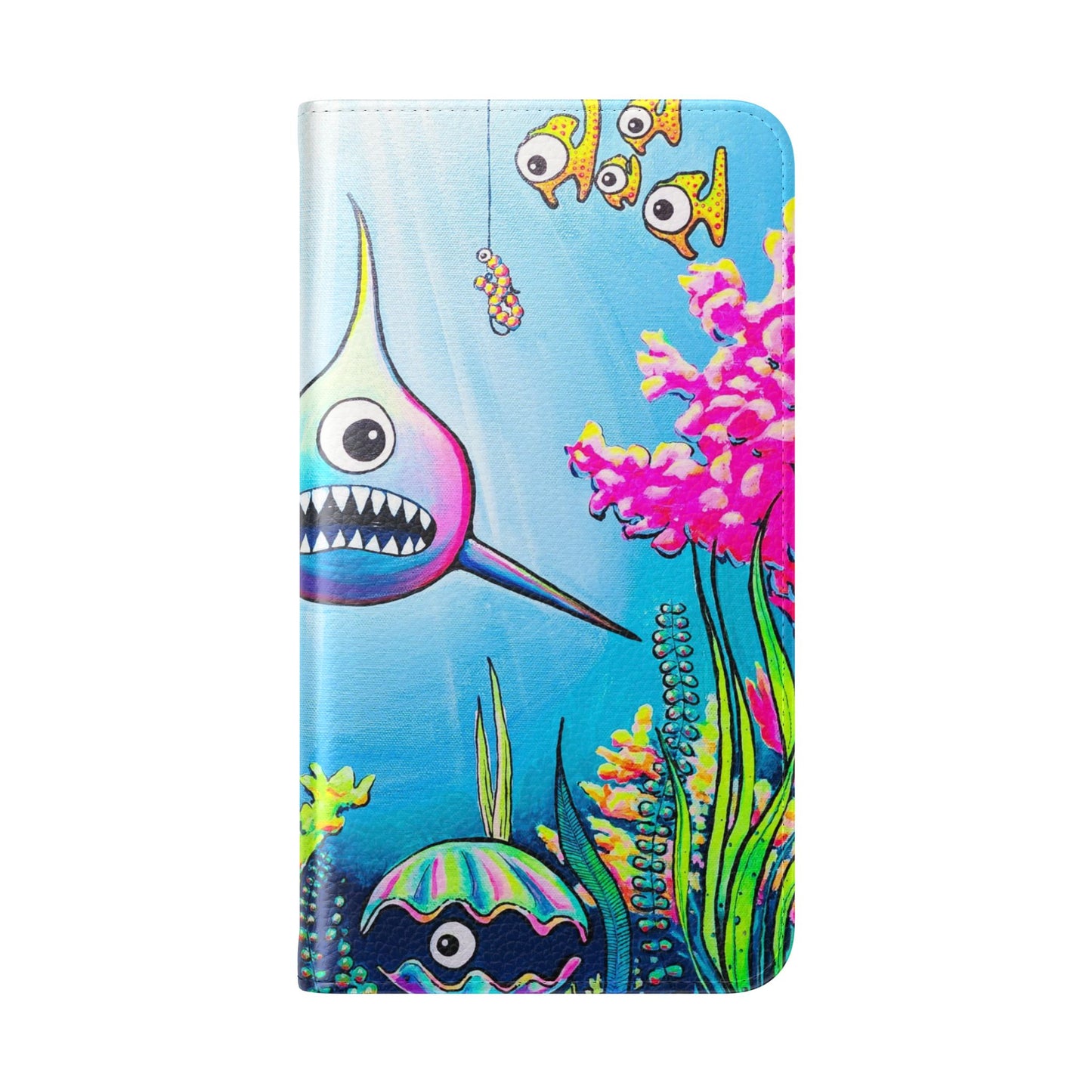 Cyclops Shark Flip Phone Case – Wallet Cover with Card Slots