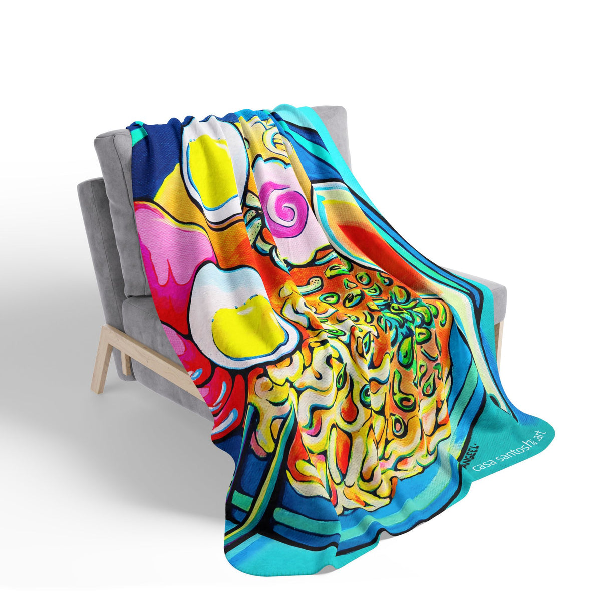 Neon Ramen Fleece Sherpa Blanket