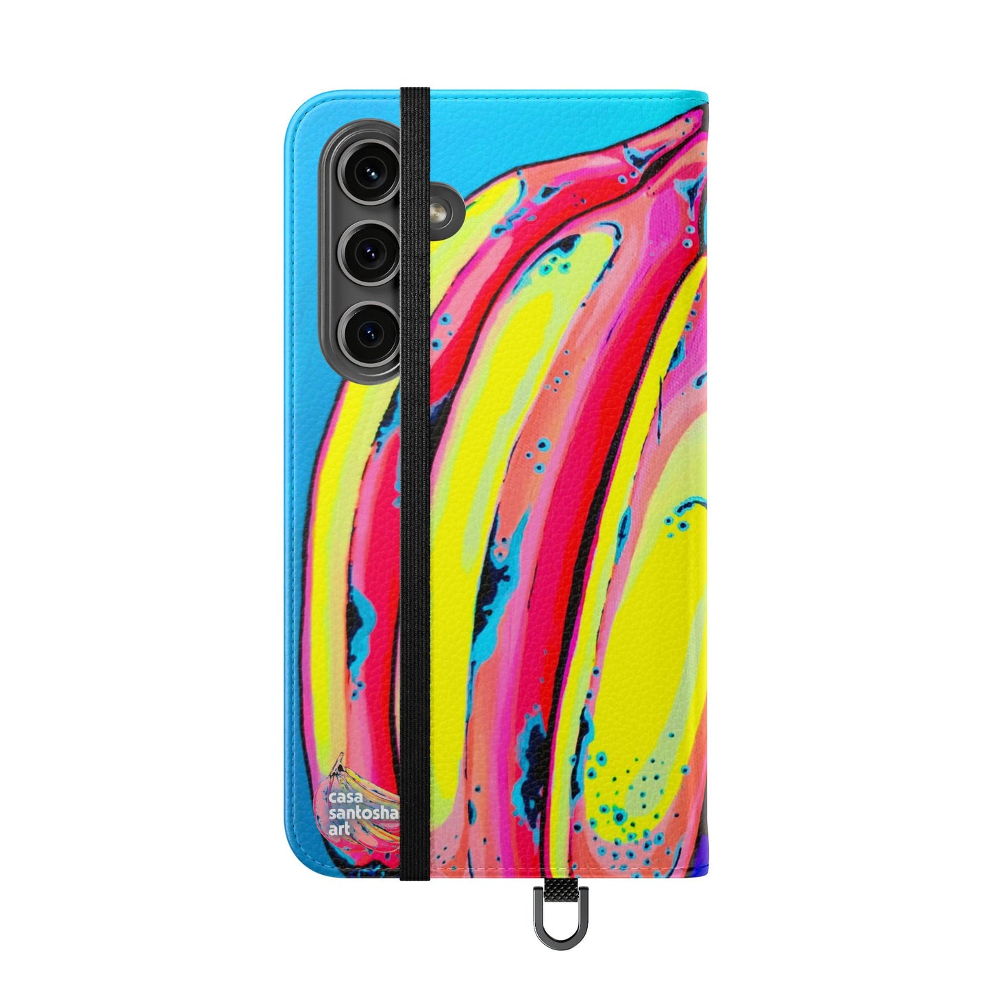 Neon Fat Bananas Flip Phone Case – Wallet Cover with Card Slots