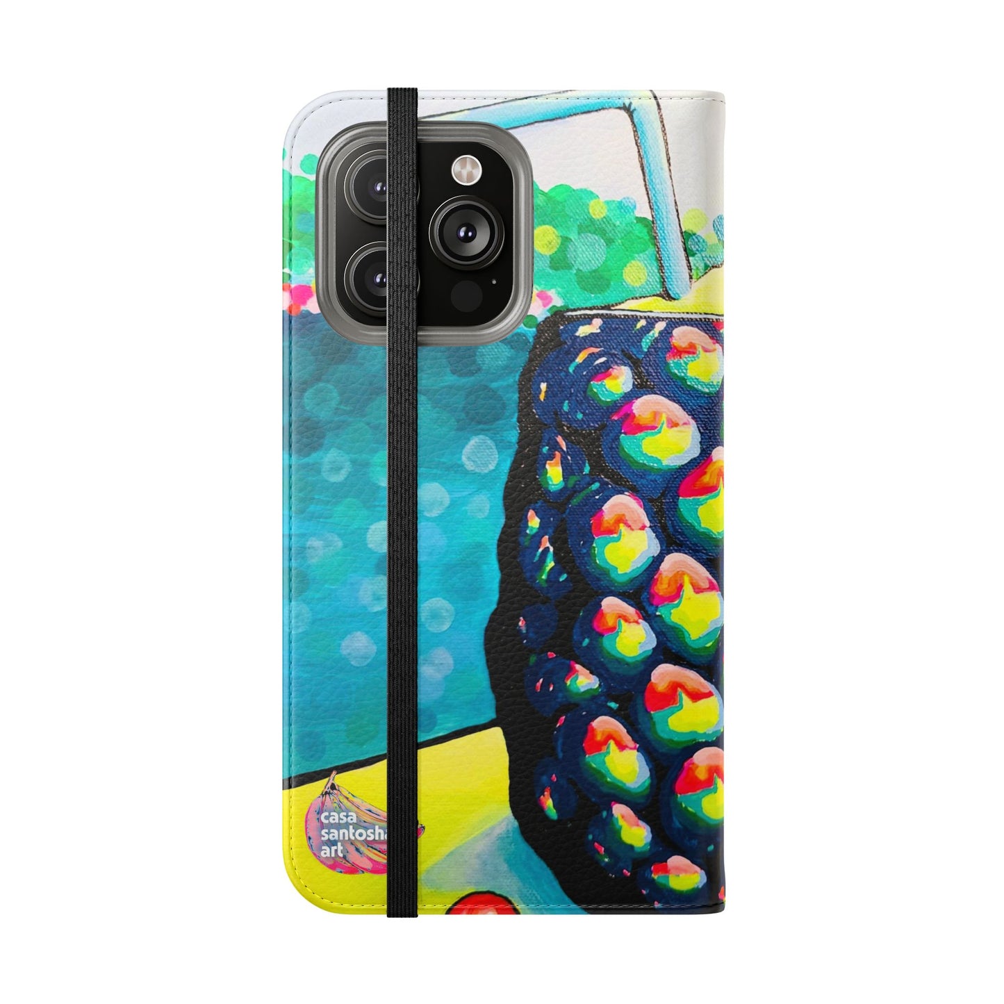 Neon Piña Colada Flip Phone Case – Wallet Cover with Card Slots