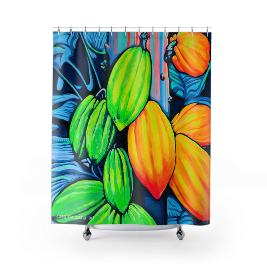 Neon Cacao Pop Art Shower Curtain