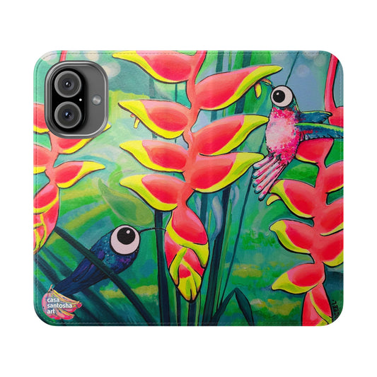Cyclops Hummingbirds Flip Phone Case – Wallet Cover with Card Slots