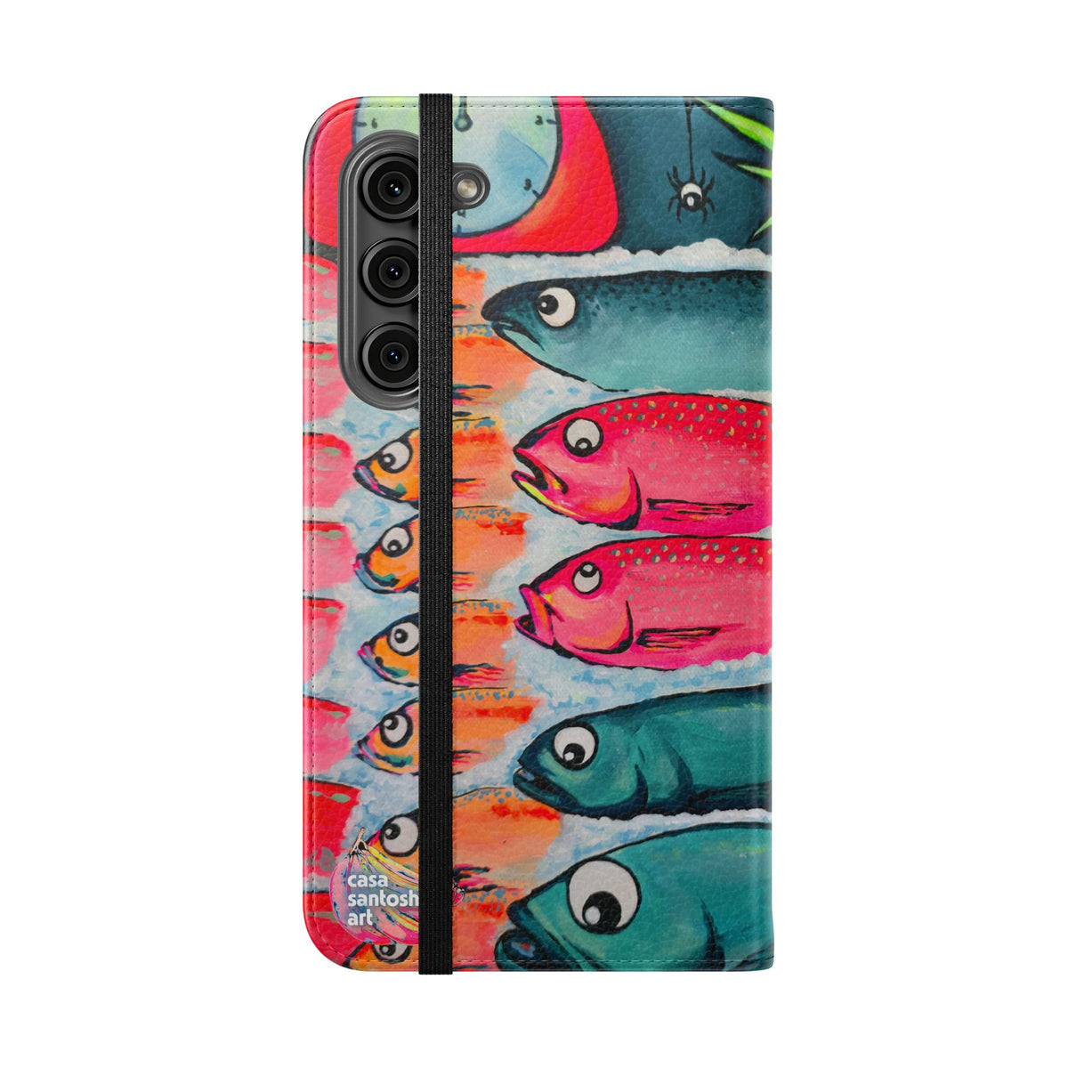 Neon Cabo Fish Market Flip Phone Case – Wallet Cover with Card Slots