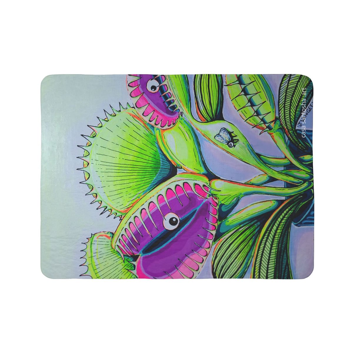 Cyclops Venus Fly Trap Fleece Sherpa Blanket