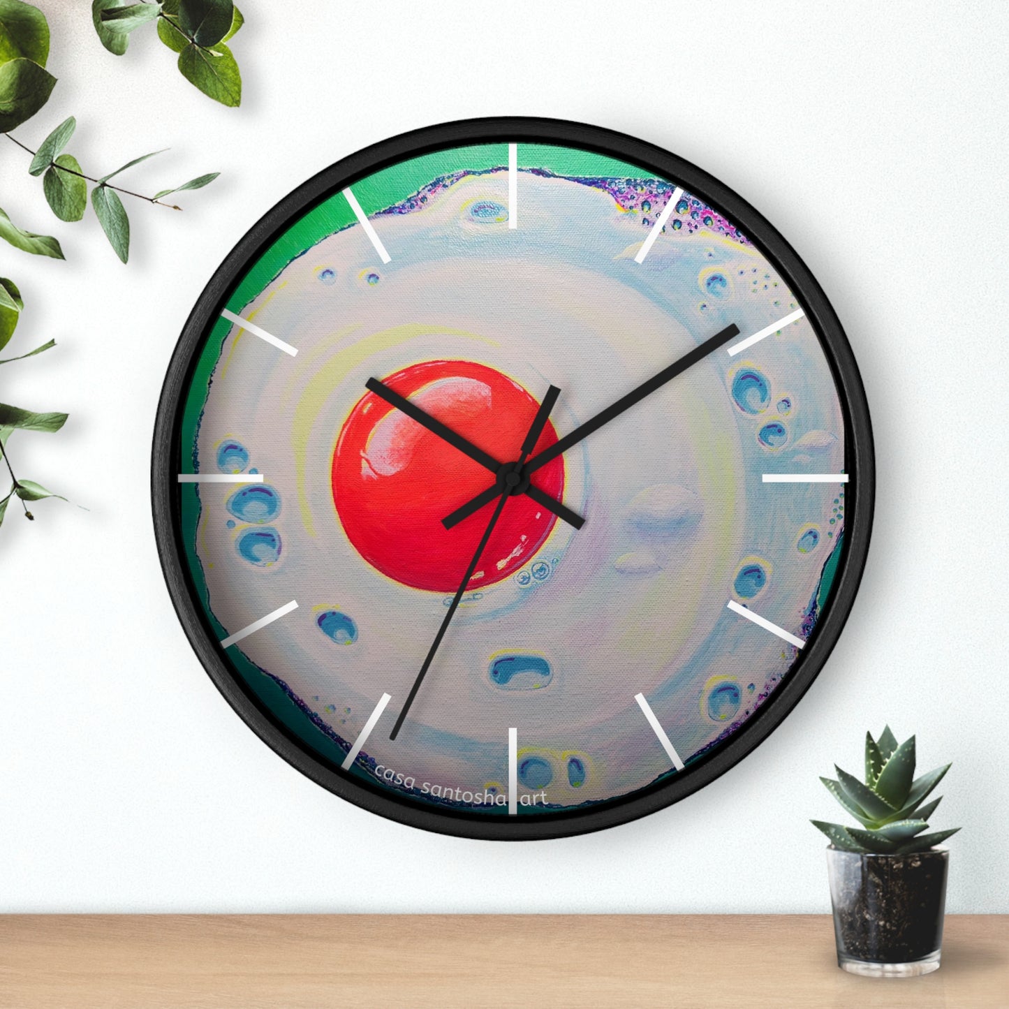 Neon Fried Egg Pop Art Wall Clock
