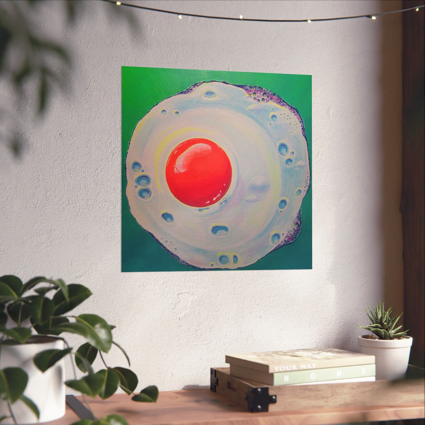 Neon Fried Egg Giclée Art Poster