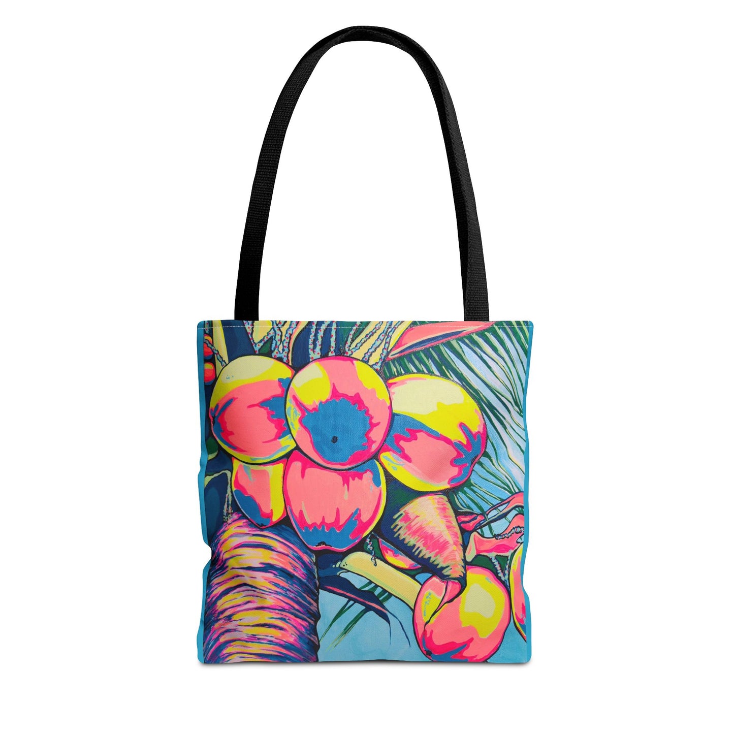 Premium Neon Coconuts Tote Bag, Original Artist Design, Reusable Shopping Tote, Eco-Friendly
