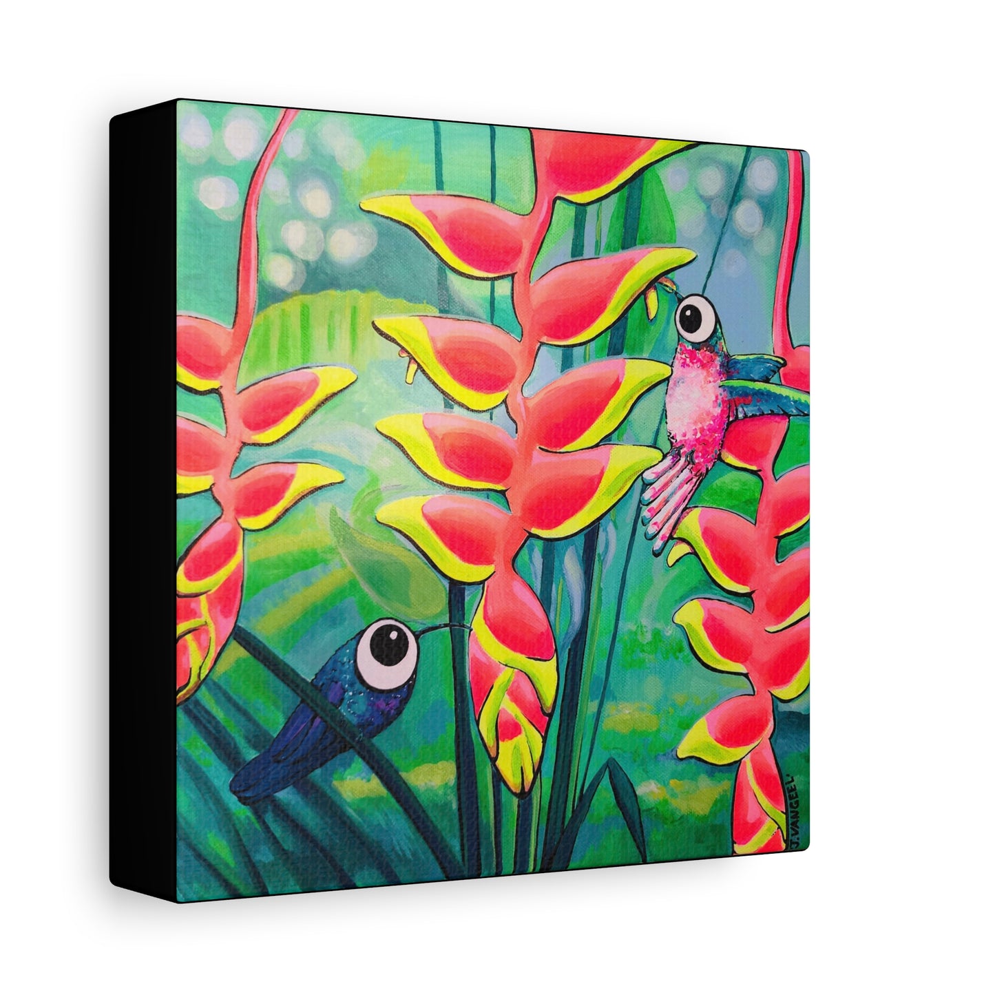 Cyclops Hummingbirds Original Canvas Art Print, Original Artist Design, Home Decor Wall Art