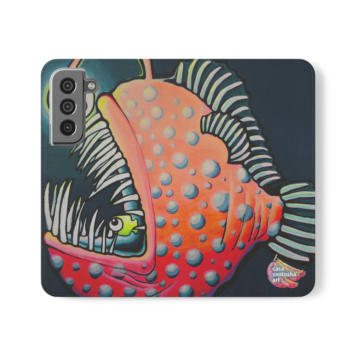 Cyclops Anglerfish Flip Phone Case – Wallet Cover with Card Slots