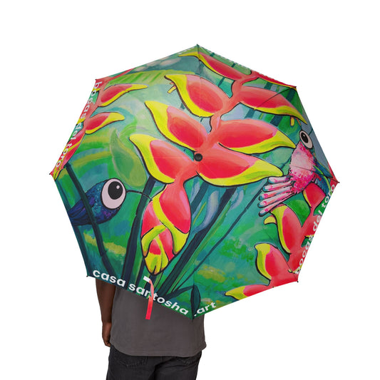 Cyclops Hummingbirds Tropical Umbrella - Foldable & Stylish Rain Gear