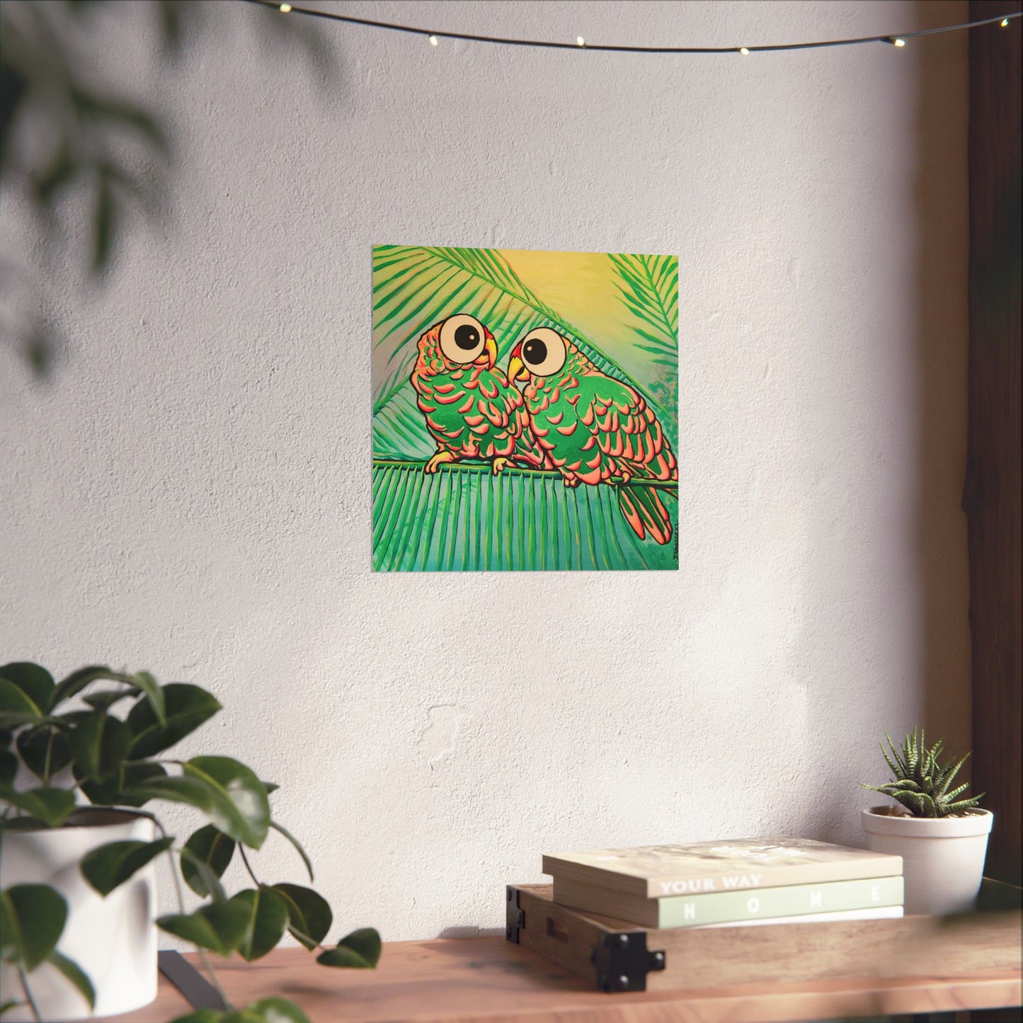 Chatty Cyclops Parrots Giclée Art Poster