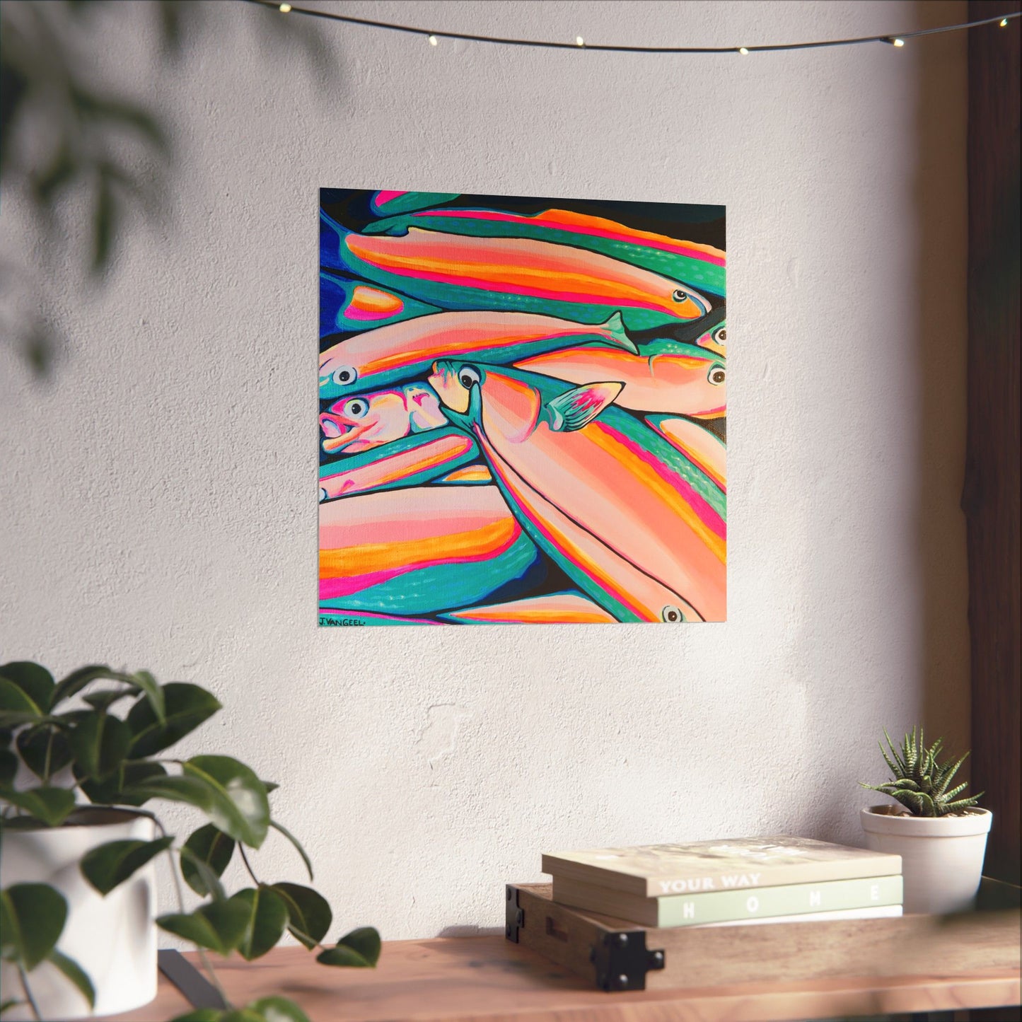 Neon Fish Giclée Art Poster