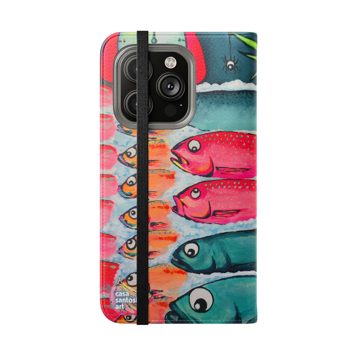 Neon Cabo Fish Market Flip Phone Case – Wallet Cover with Card Slots