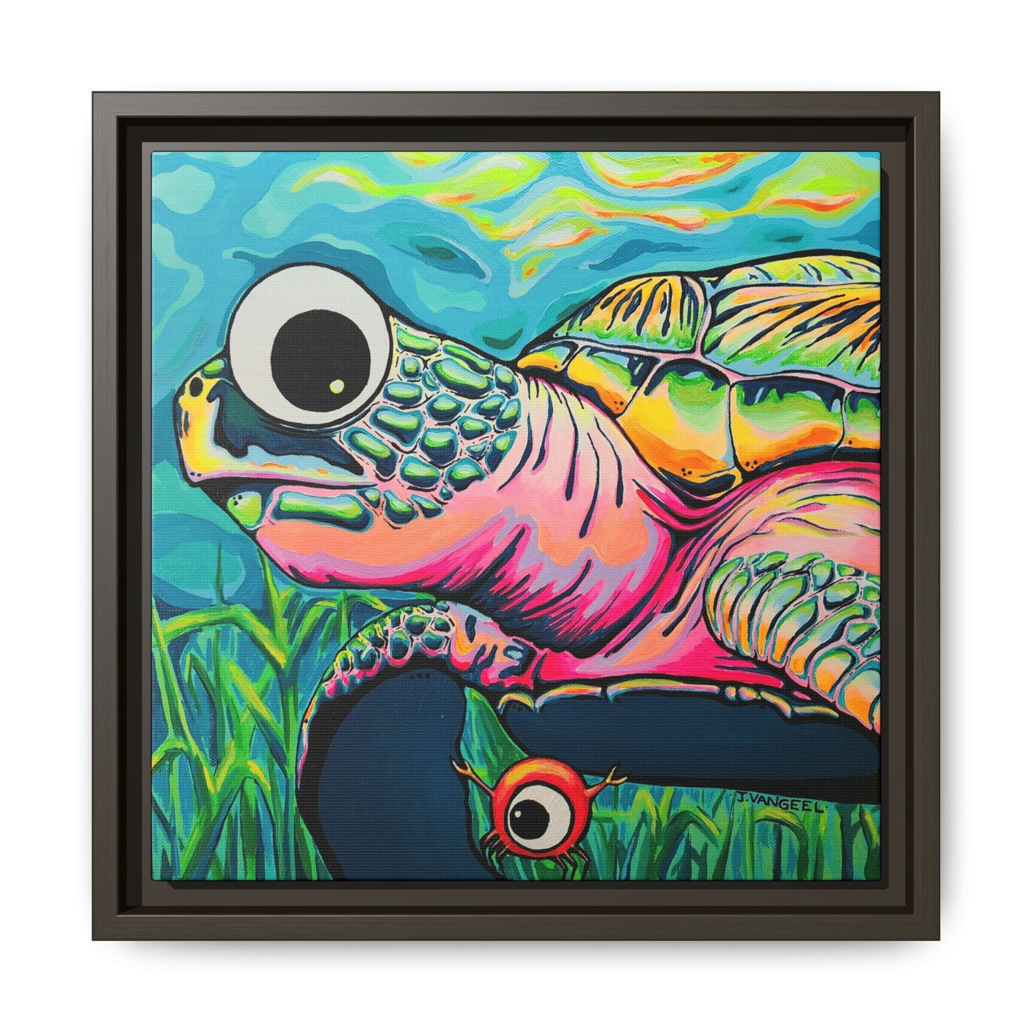Framed Cyclops Turtle Canvas Print