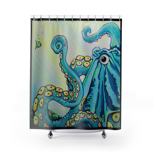 Cyclops Octopus Pop Art Shower Curtain
