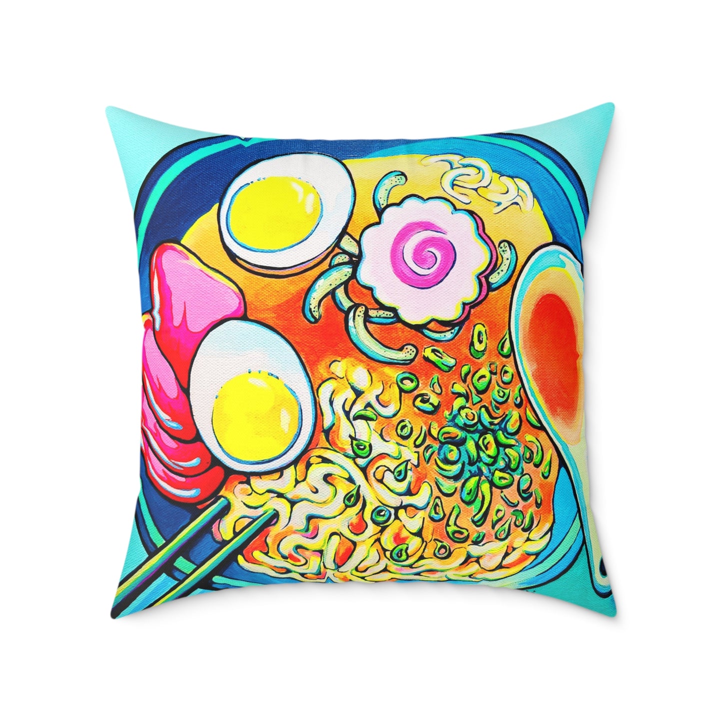 Neon Ramen Art Canvas Decorative Pillow