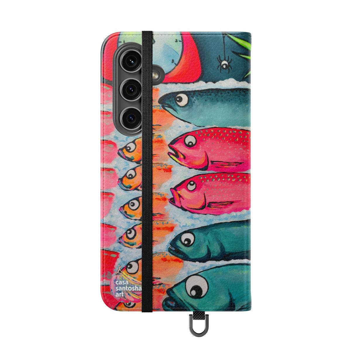 Neon Cabo Fish Market Flip Phone Case – Wallet Cover with Card Slots