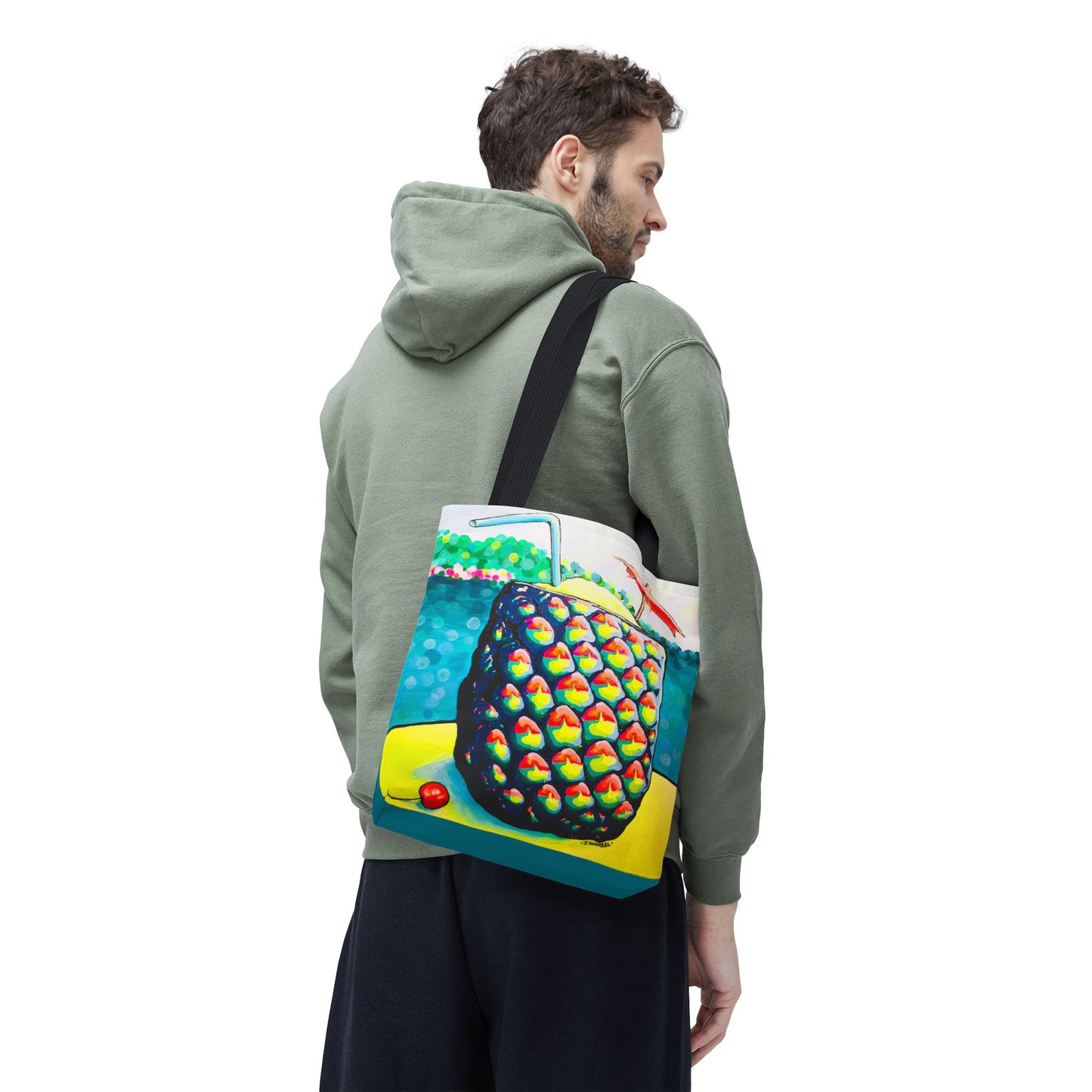 Premium Neon Piña Colada Tote Bag, Original Artist Design, Reusable Shopping Tote,  Eco-Friendly