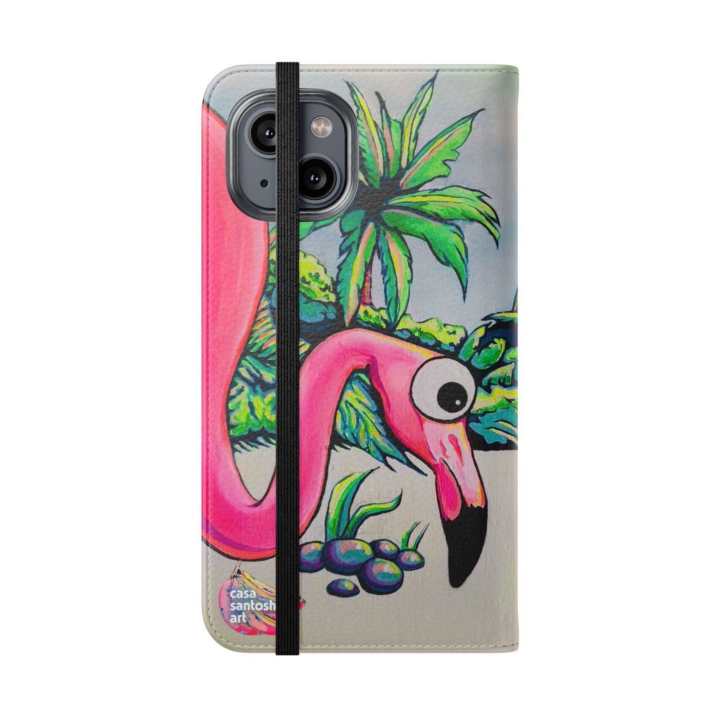 Cyclops Flamingo Family Flip Phone Case – Wallet Cover with Card Slots