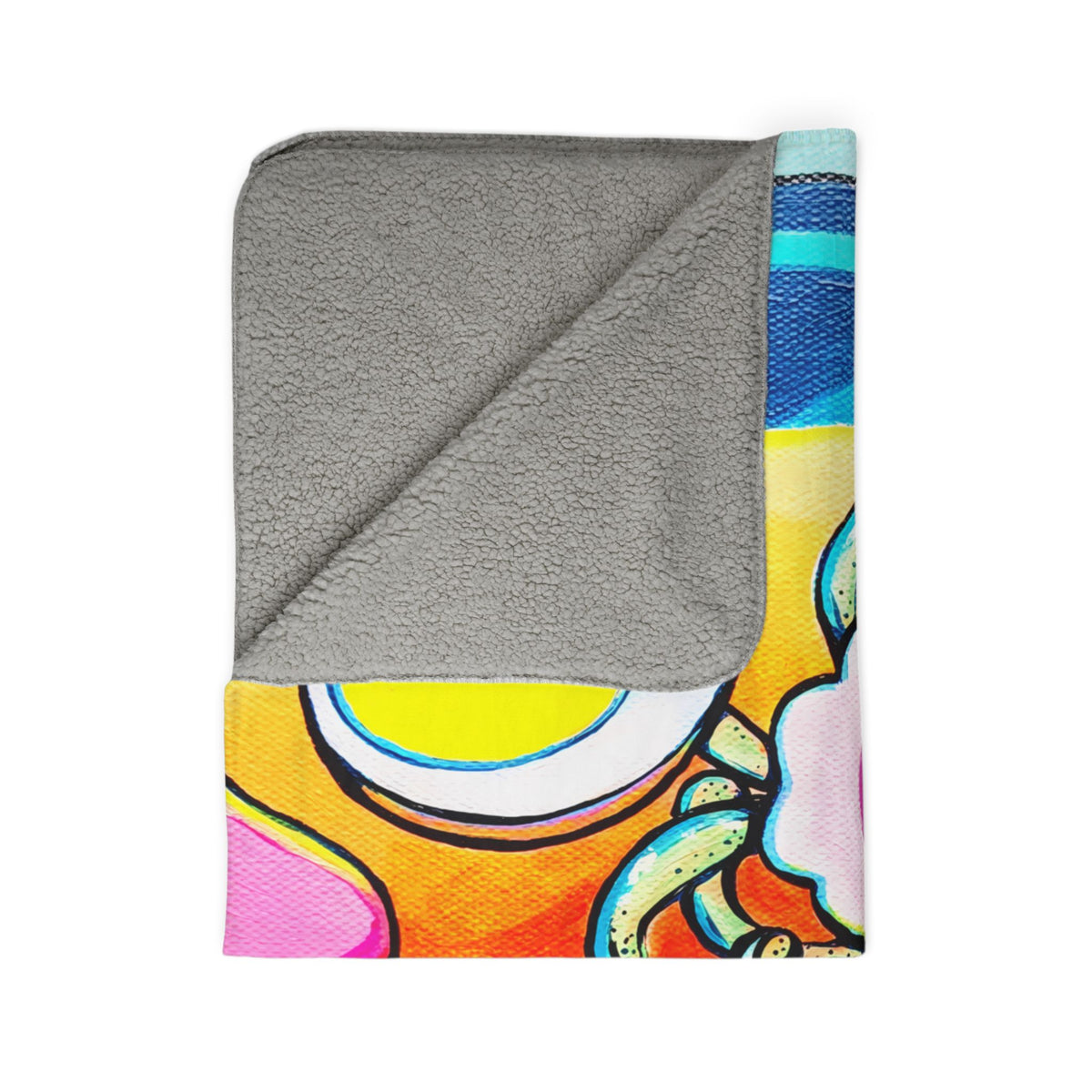 Neon Ramen Fleece Sherpa Blanket