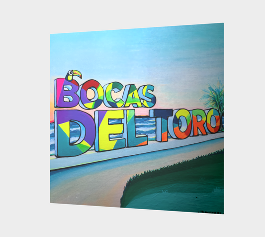 Bocas Del Toro Sign Aluminum Wall Art