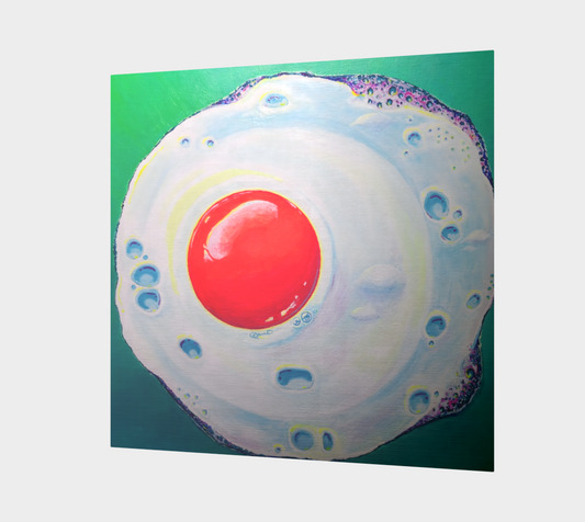 Neon Fried Egg Aluminum Wall Art