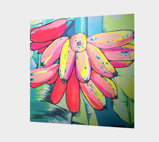 Neon Primitivo Bananas Aluminum Wall Art