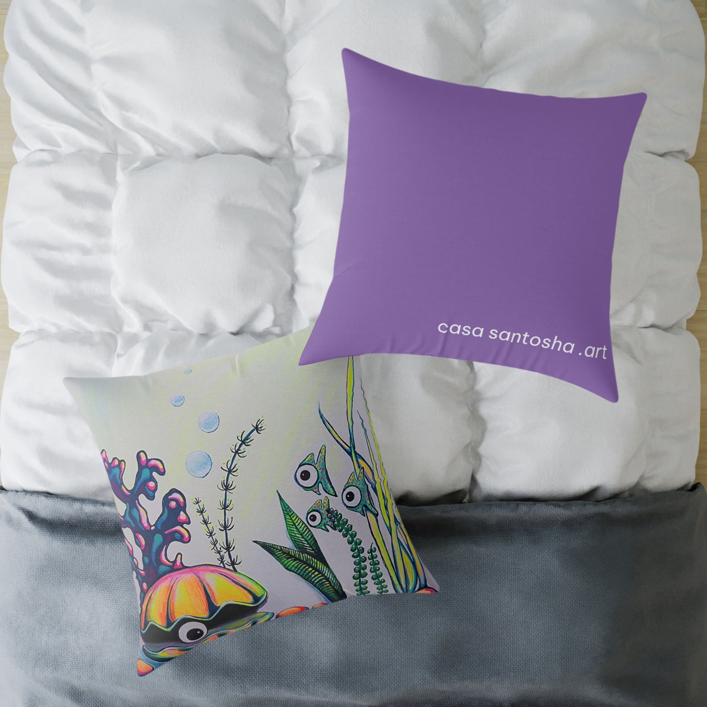 Cyclops Clam Art Canvas Decorative Pillow