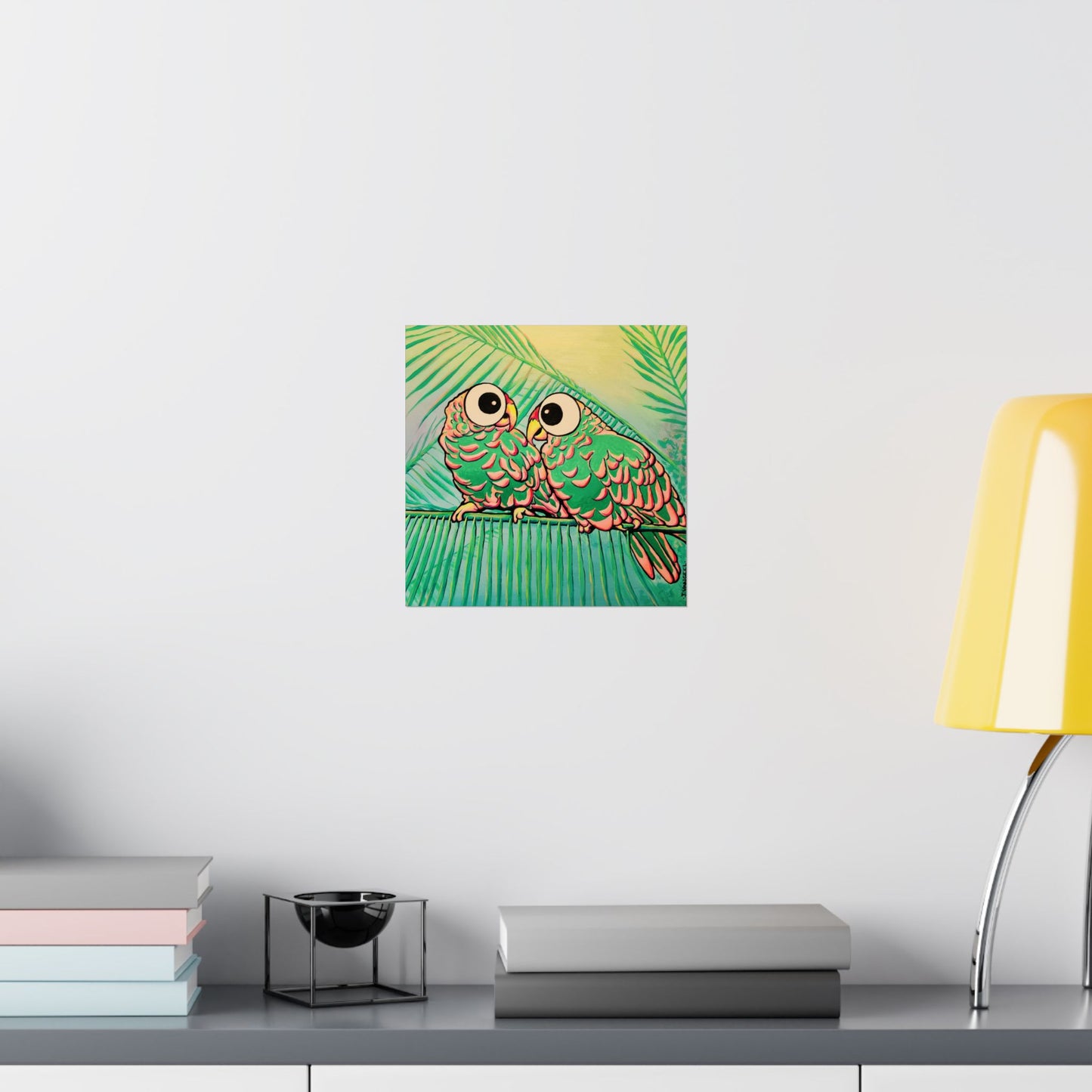 Chatty Cyclops Parrots Giclée Art Poster