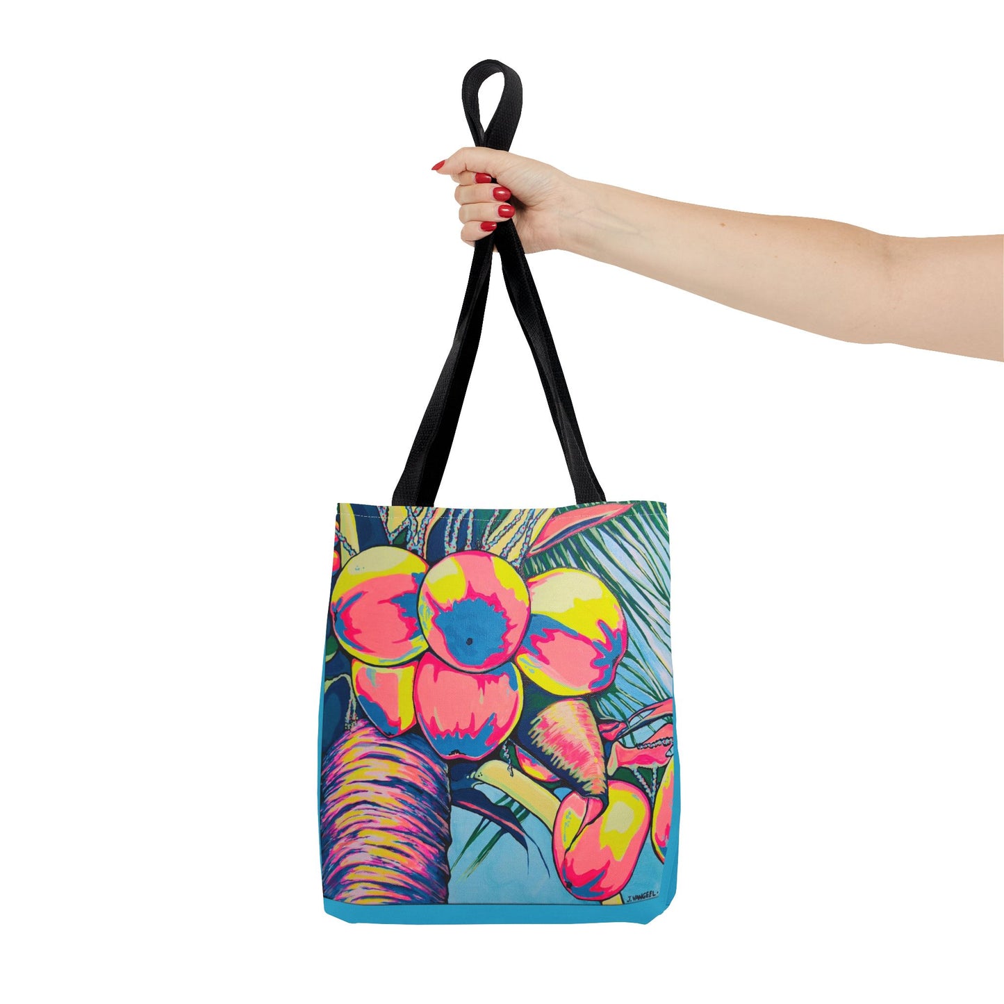 Premium Neon Coconuts Tote Bag, Original Artist Design, Reusable Shopping Tote, Eco-Friendly