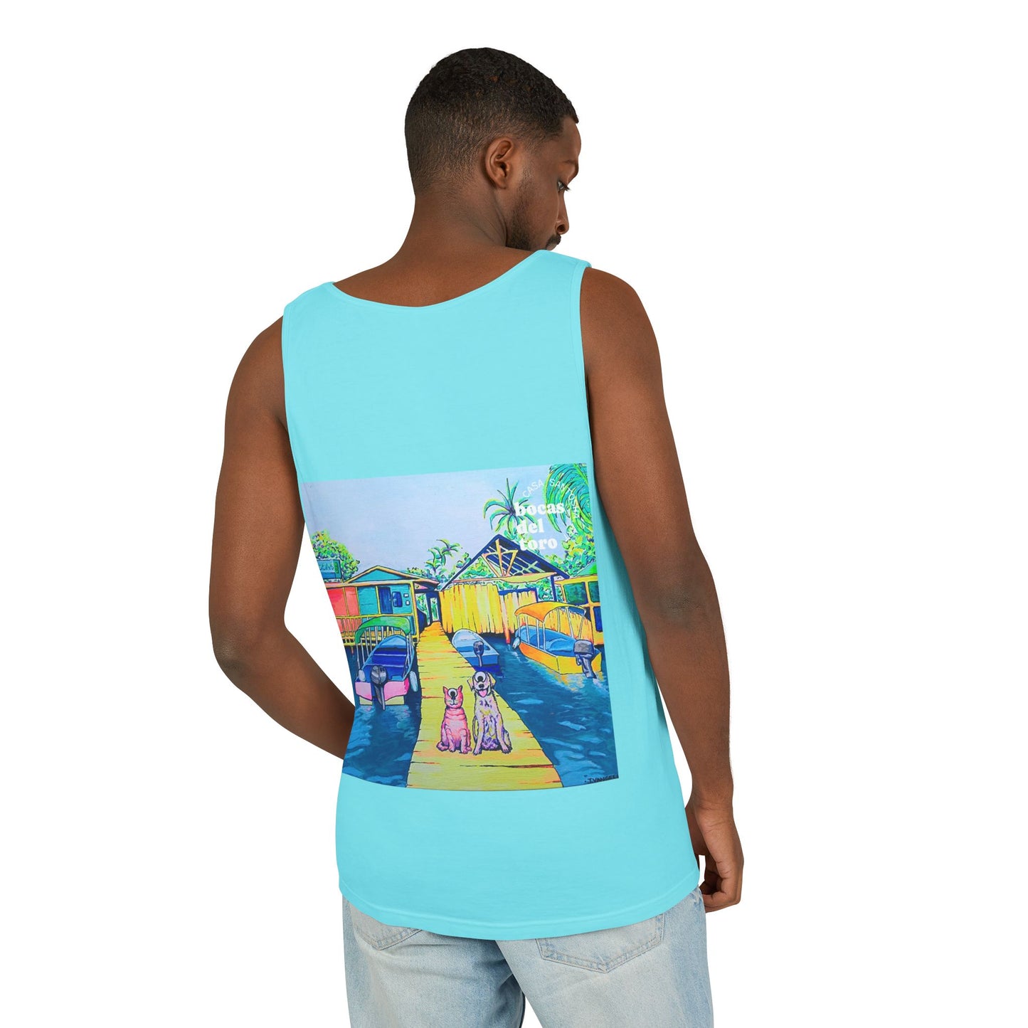 Unisex Cyclops Cat and Dog in Bocas Tank Top - Perfect for Summer Vibes