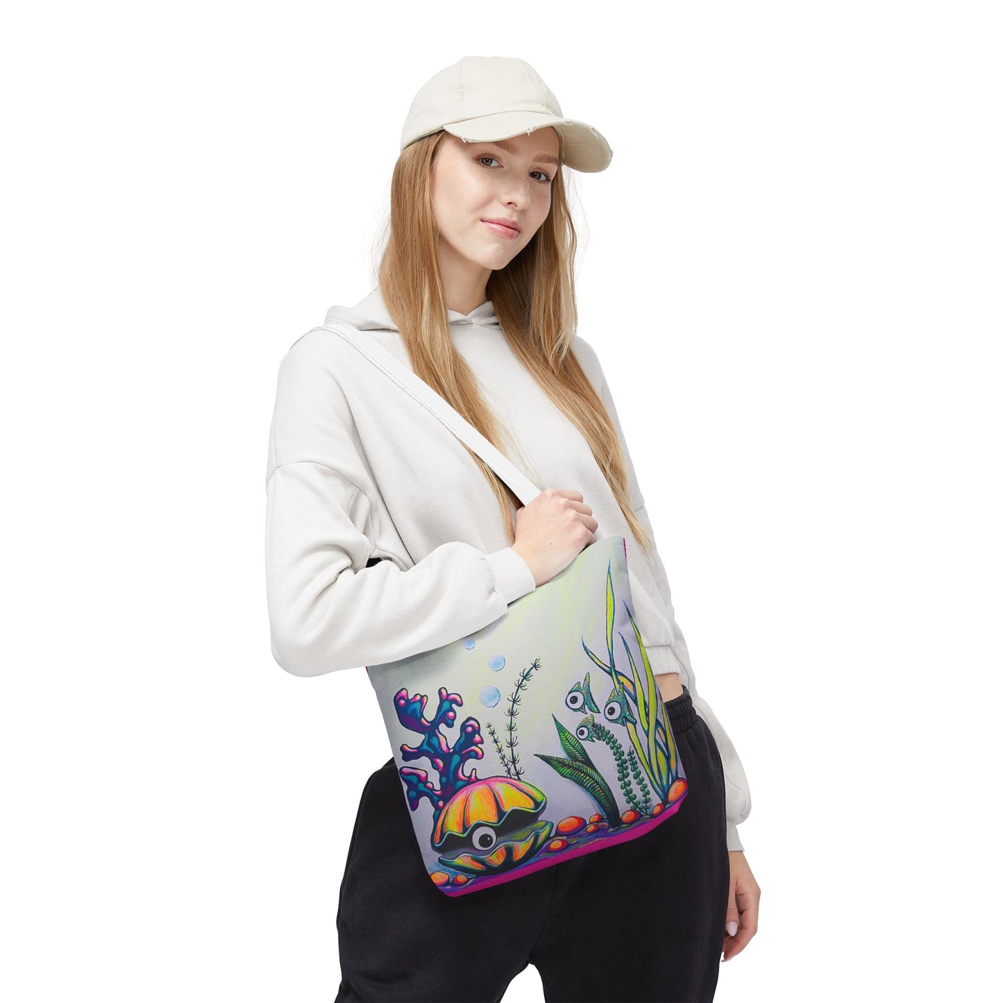 Premium Cyclops Clam Tote Bag, Original Artist Design, Reusable Shopping Tote,  Eco-Friendly