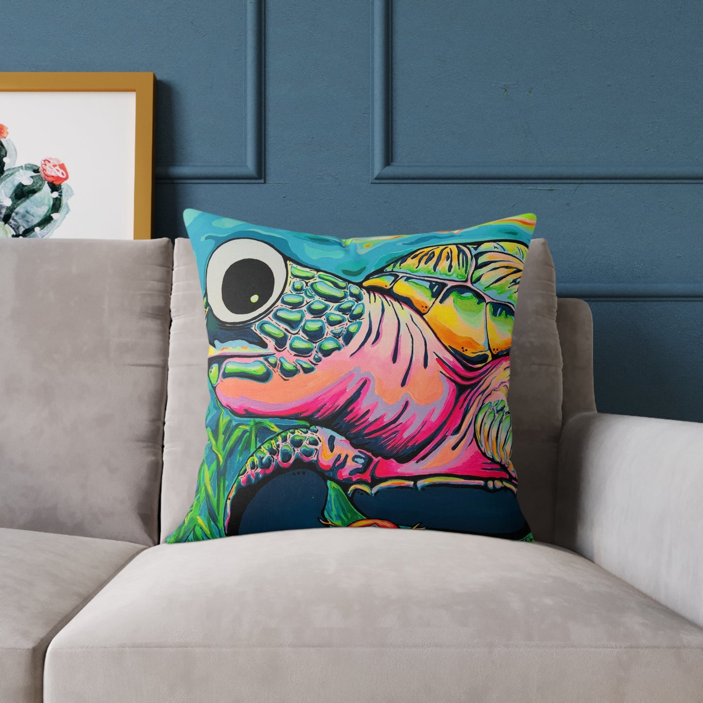 Cyclops Turtle Art Canvas Decorative Pillow