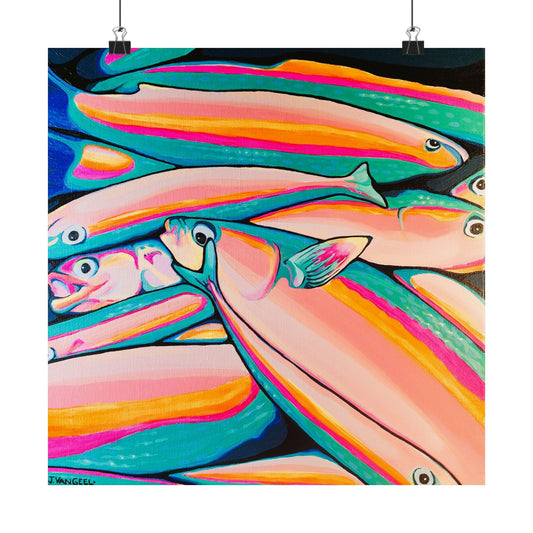 Neon Fish Giclée Art Poster