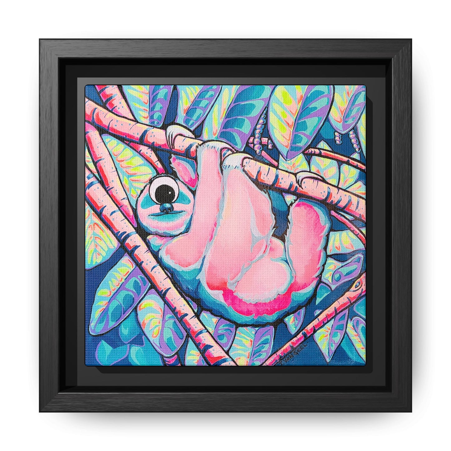 Framed Cyclops Sloth Canvas Print
