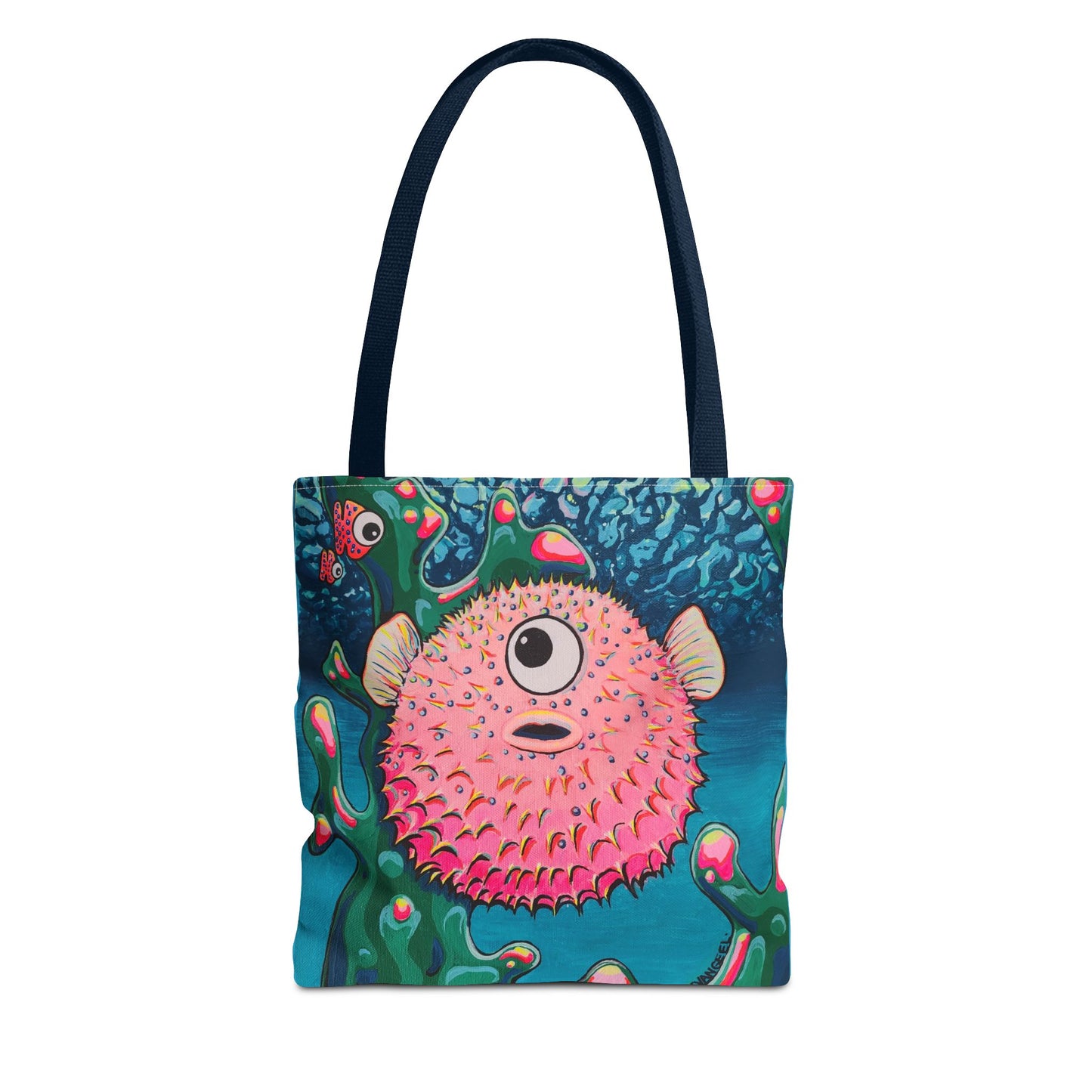 Premium Cyclops Pufferfish Tote Bag, Original Artist Design, Reusable Shopping Tote, Eco-Friendly