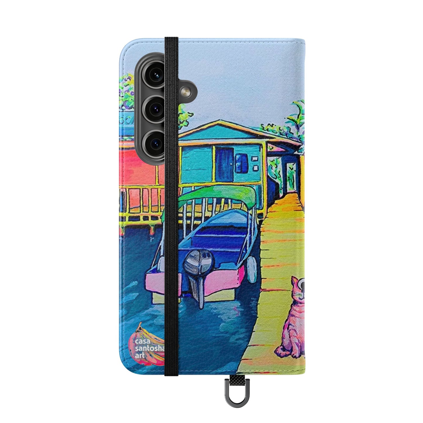 Cyclops Cat and Dog in Bocas Flip Phone Case – Wallet Cover with Card Slots