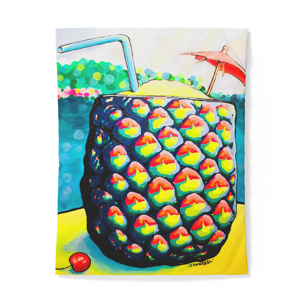 Neon Piña Colada Duvet Cover
