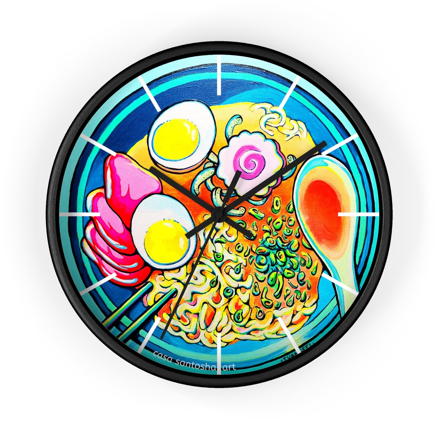 Neon Ramen Pop Art Wall Clock