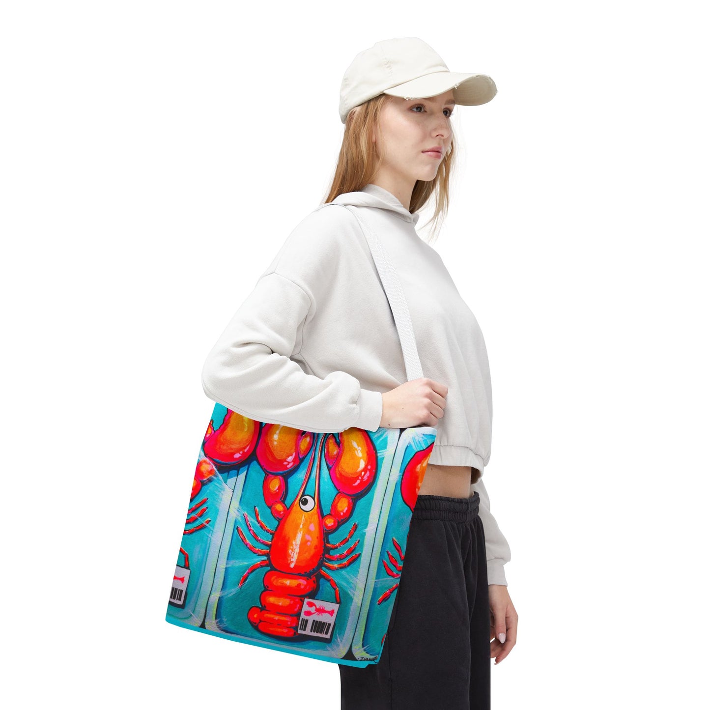Premium Neon Lobster Tote Bag, Original Artist Design, Reusable Shopping Tote,  Eco-Friendly