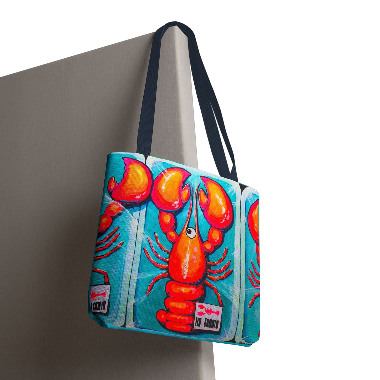 Premium Neon Lobster Tote Bag, Original Artist Design, Reusable Shopping Tote,  Eco-Friendly