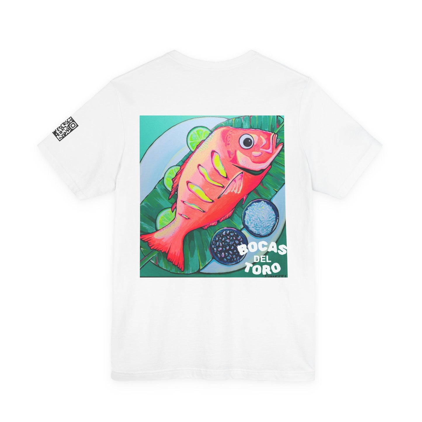 T-shirt unisexe néon à motif poisson frit
