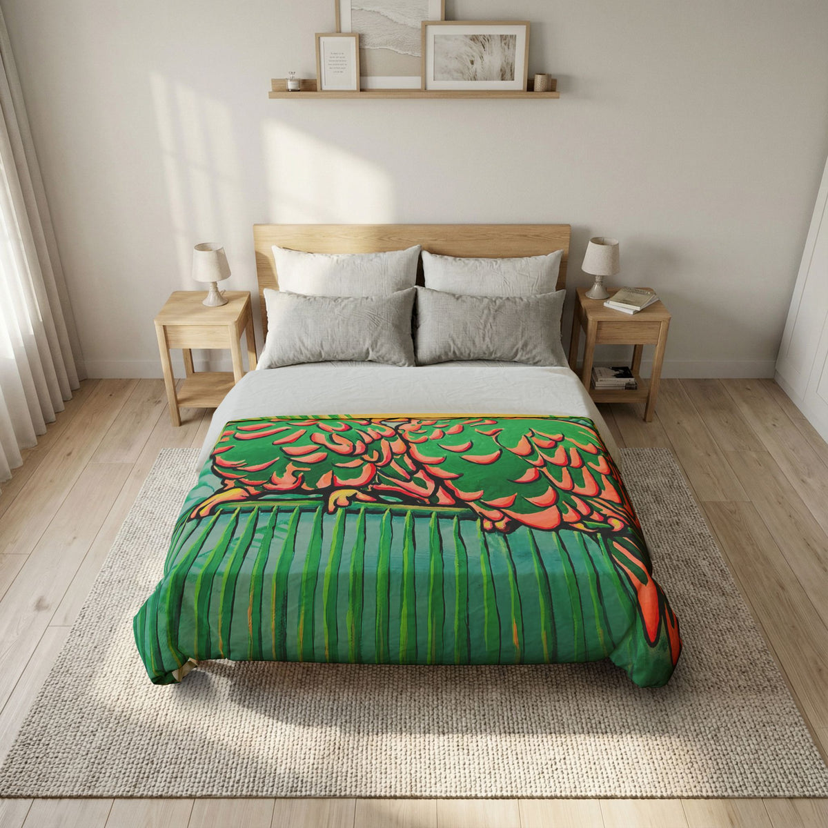 Chatty Cyclops Parrots Duvet Cover